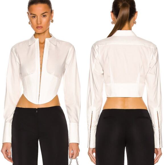 Dion Lee White Under Corset Shirt Structured Tailored Top Size AU 8 / US 4 - Picture 1 of 8